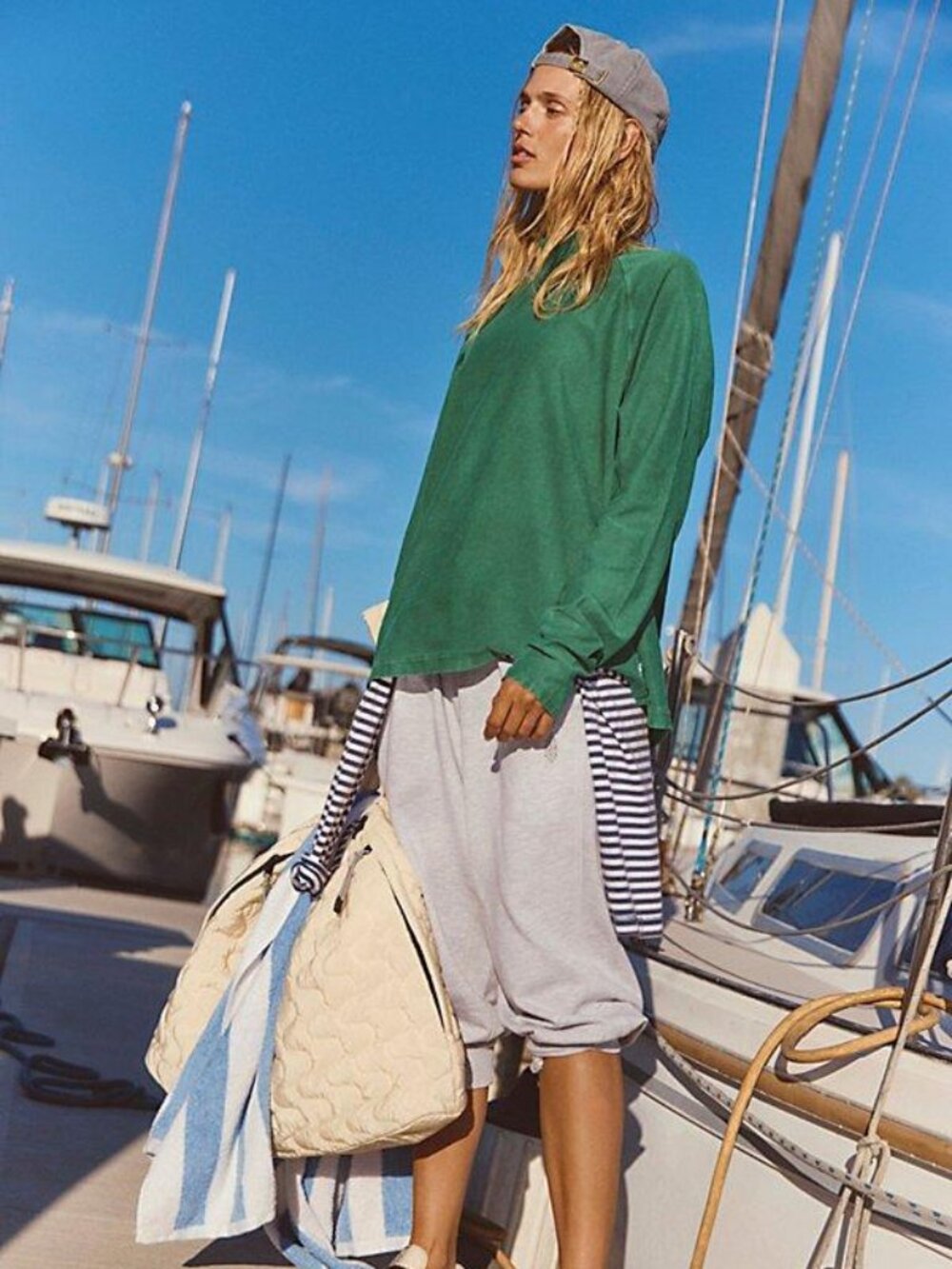 Free People Movement Restoration Layer Top Green Cotton Mock Neck Pullover Large - Picture 4 of 9